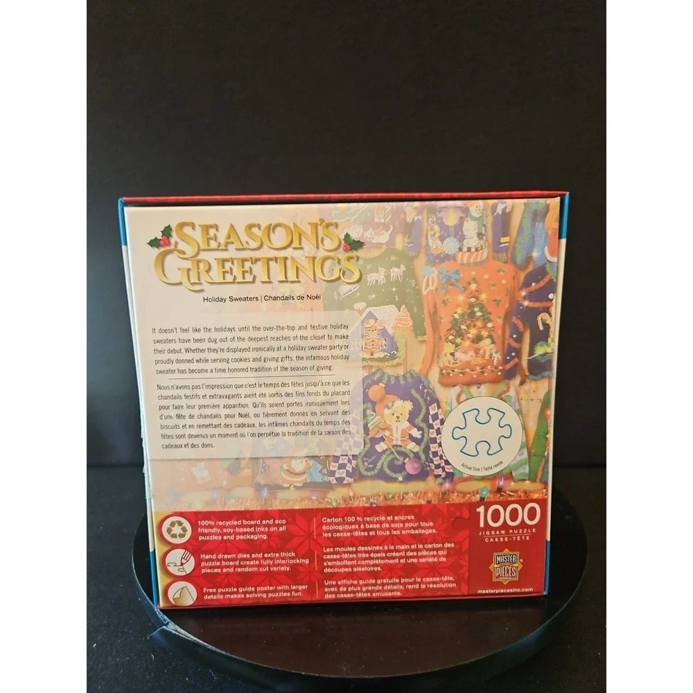 1000‎ pc Puzzle MasterPieces Seasons Greetings Holiday Sweaters Sealed -BX1